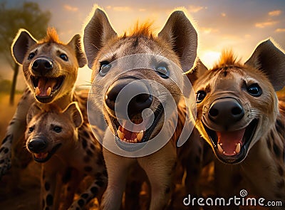 A group of hyenas Stock Photo