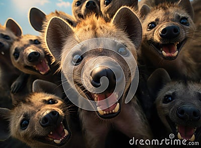 A group of hyenas Stock Photo