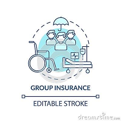 Group insurance concept icon Vector Illustration