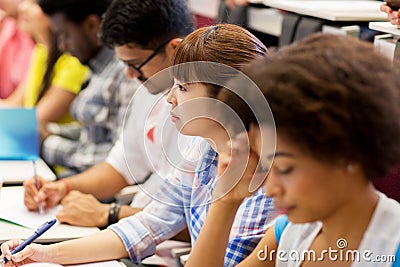 Group of international students on lecture Stock Photo