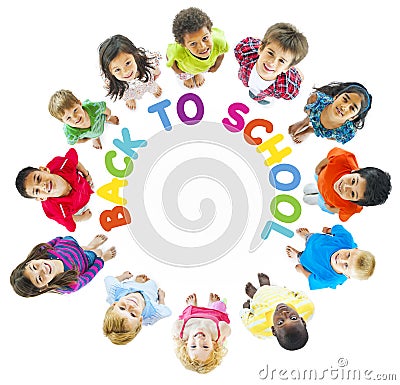 Group of Kids with Back to School Stock Photo