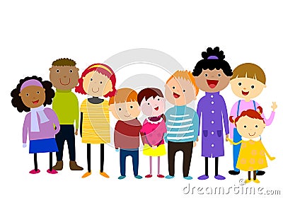 Group of kids having fun Vector Illustration