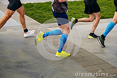 group legs runners men Stock Photo