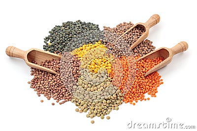 Group of lentils Stock Photo