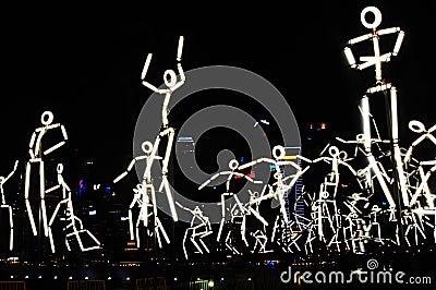 A group of lighted people Editorial Stock Photo