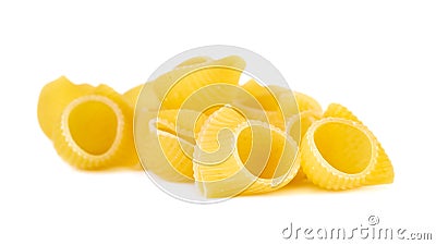 Group of macaroni pasta on white background Stock Photo