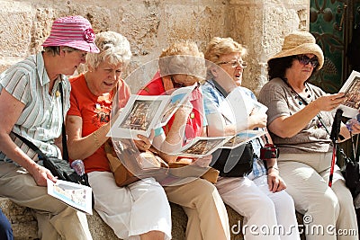 Group of Mature female tourists Editorial Stock Photo