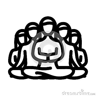 group meditation line icon vector illustration Vector Illustration