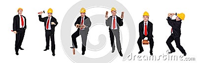 Group of men with hardhat Stock Photo