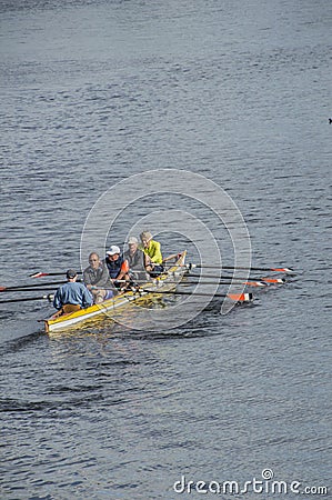 Men In Rowing Boat Editorial Stock Photo