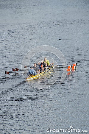 Men In Rowing Boat Editorial Stock Photo