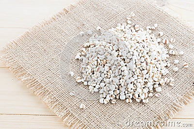 Group millet on a sack Stock Photo