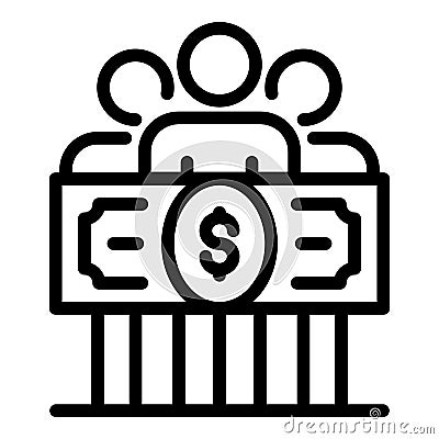 Group money allowance icon, outline style Vector Illustration