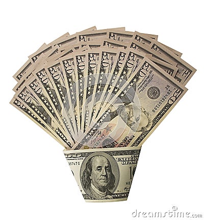 Group money top view Stock Photo