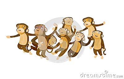 Group of monkeys Stock Photo
