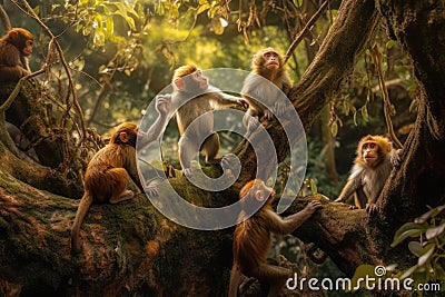 Mischevious Monkeys Stock Photo