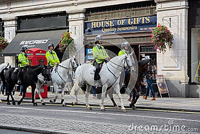 Group of Mounted Police in London Editorial Stock Photo