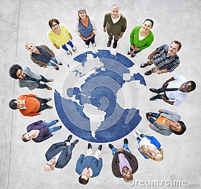 Group of Muliethnic People Around the World Stock Photo