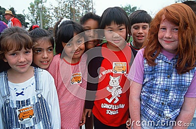 Group of Multi-cultural schoolchildren Editorial Stock Photo