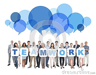 Group of Multi-Ethnic Business People Holding Teamwork Stock Photo