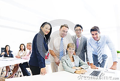 Group of Multi Ethnic Cheerful Coporate People Stock Photo