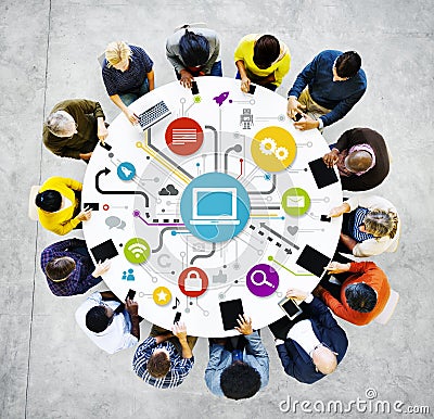 Group Of Multi-Ethnic People Social Networking Stock Photo