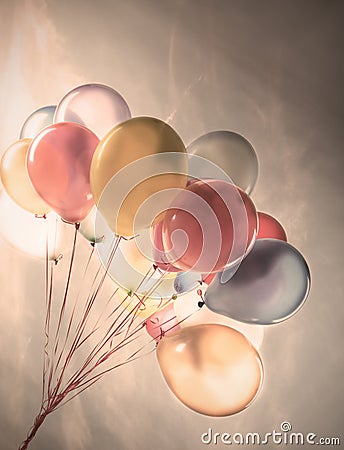 Group multicolor balloons Stock Photo