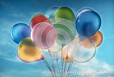 Group multicolor balloons Stock Photo