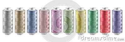 Group of multicoloured reel of thread Stock Photo