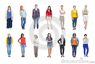 Group of Multiethnic Diverse Colorful People Stock Photo