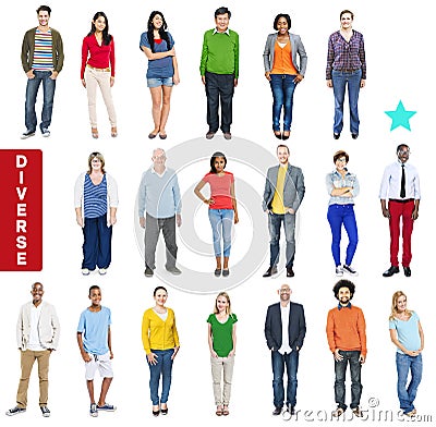 Group of Multiethnic Diverse Colorful People Stock Photo