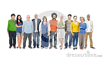 Group of Multiethnic Diverse Colorful People Stock Photo