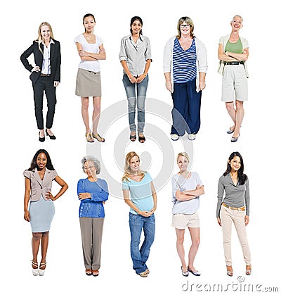 Group of Multiethnic Diverse Independent Women Stock Photo