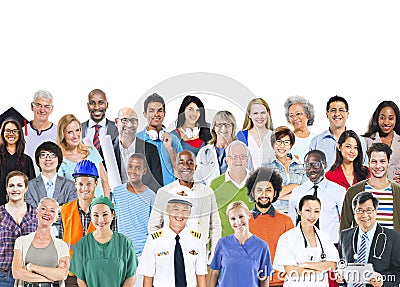 Group of Multiethnic Mixed Occupations People Stock Photo