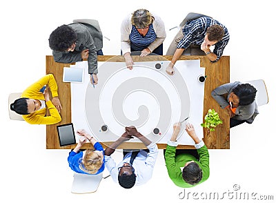 Group of Multiethnic People Planning on a New Project Stock Photo