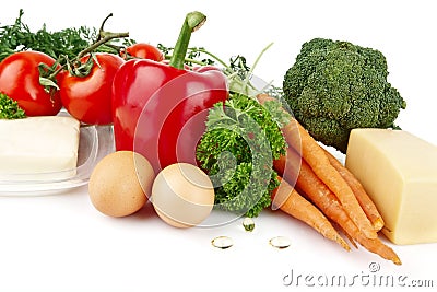 Group of nutrients full of vitamin A Stock Photo