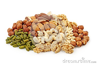 Group of nuts Stock Photo