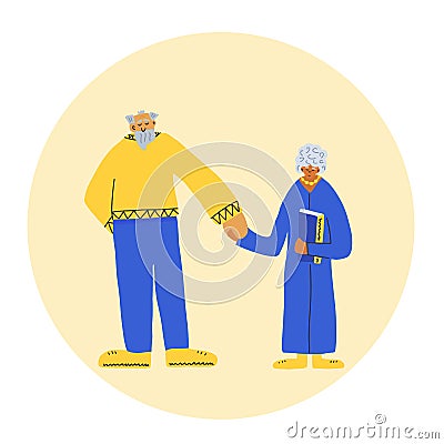 Group of old people isolated. Vector illustration. Vector Illustration