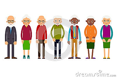 Group older people Vector Illustration