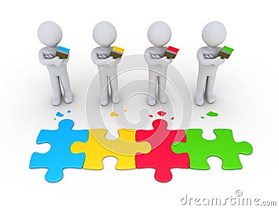 Group of painters connection concept Stock Photo