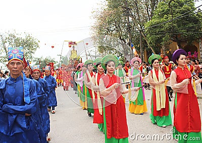 Group of people attending traditional festivals Editorial Stock Photo