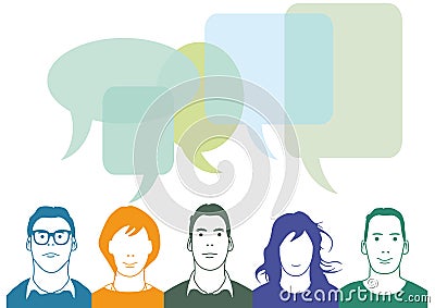 Group of people chatting Vector Illustration