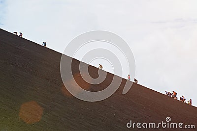 Group of people climb mountain Editorial Stock Photo