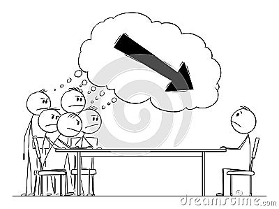 Group of People or Colleagues Blaming Individual, Vector Cartoon Stick Figure Illustration Vector Illustration