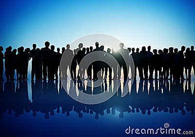 Group People Corporate Business Standing Silhouette Concept Stock Photo
