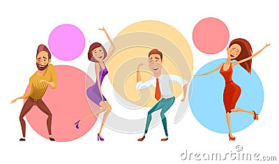 Group of people on corporate party Vector Illustration