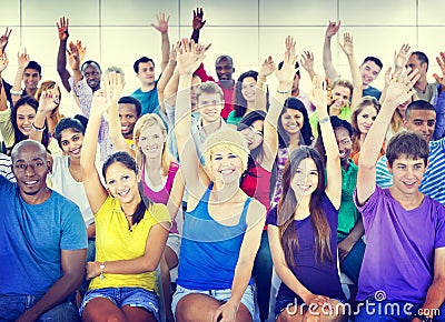Group People Crowd Cooperation Suggestion Casual Multicolored Co Stock Photo