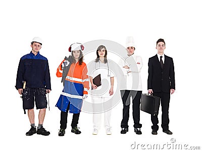 Group of people with different occupation Stock Photo