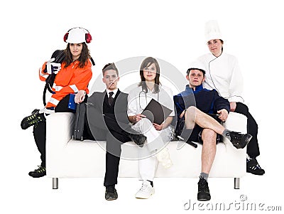 Group of people with different occupation Stock Photo