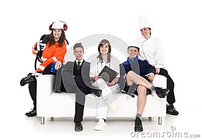 Group of people with different occupation Stock Photo